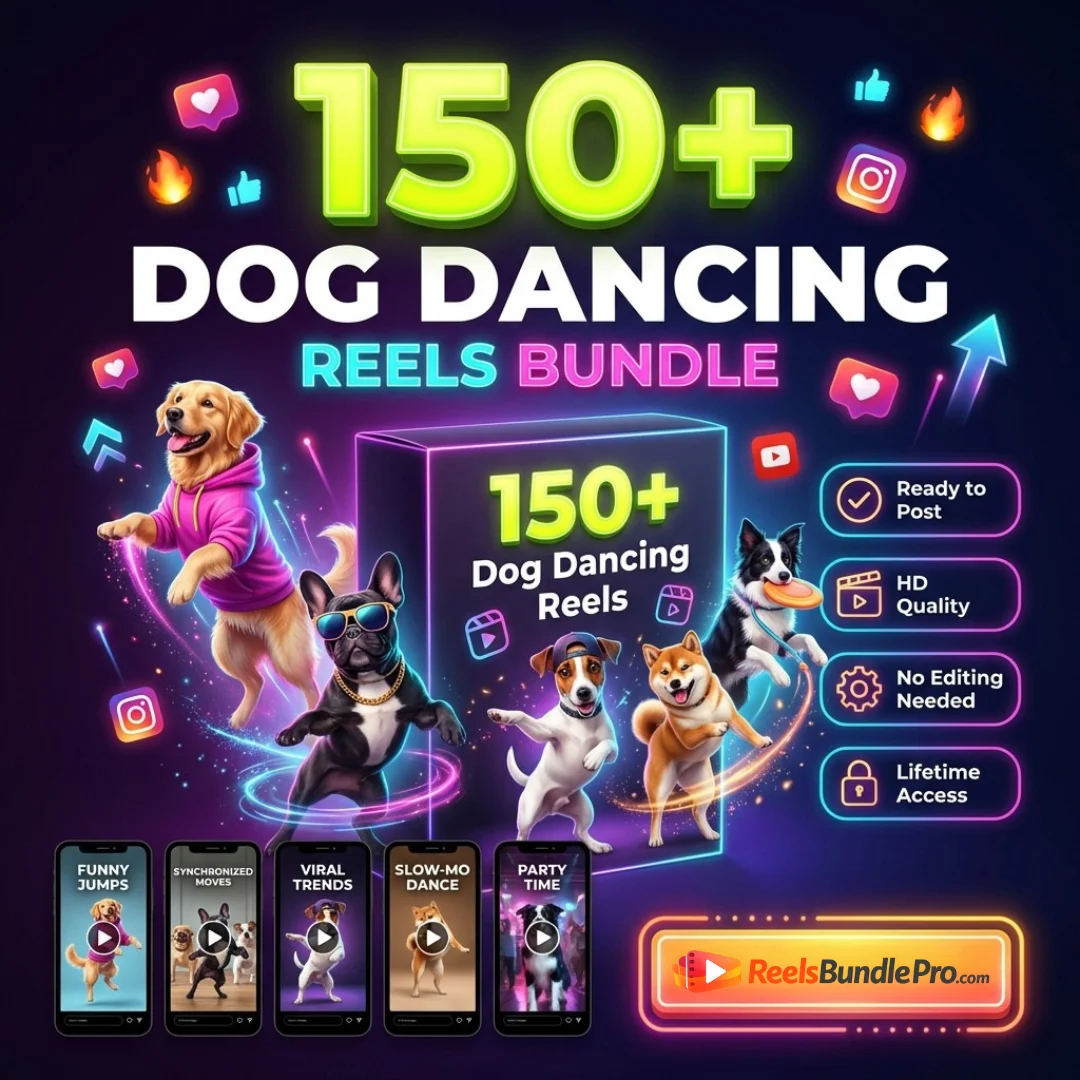150+ Viral Dog Dancing Reels Bundle for Instagram & YouTube Shorts 150+ Viral Dog Dancing Reels Bundle for Instagram & YouTube Shorts