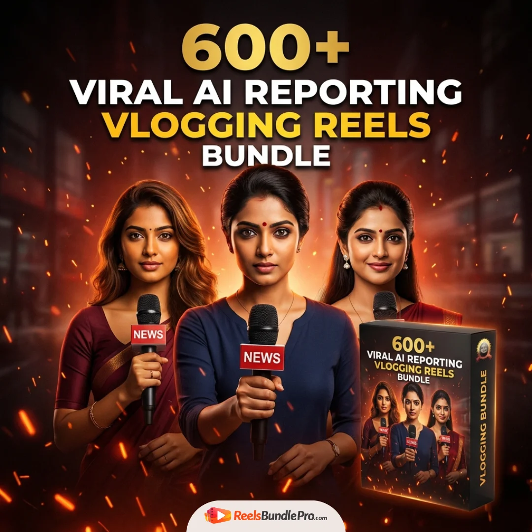600+ AI Reporting Vlogging Reels Bundle for Instagram & YouTube Shorts