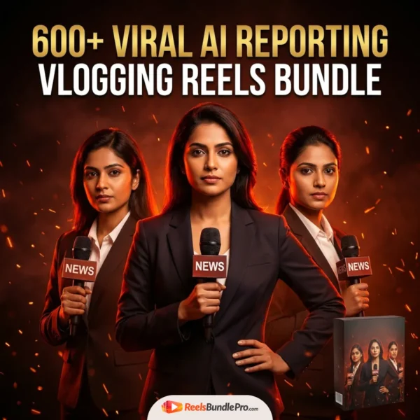 600+ AI Reporting Vlogging Reels Bundle for Instagram & YouTube Shorts