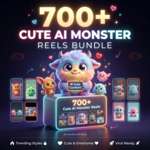 700+ Cute AI Monster Videos Bundle for Instagram & YouTube Shorts