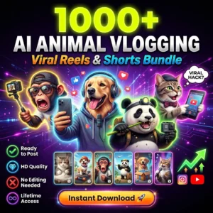 1000+ Viral Animal Reels Bundle – AI Vlogging Videos for Instagram & YouTube Shorts