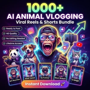 1000+ Viral Animal Reels Bundle – AI Vlogging Videos for Instagram & YouTube Shorts