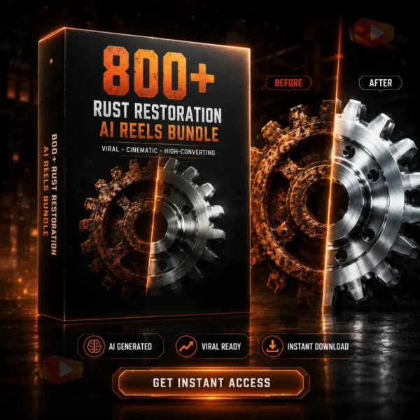 800+ Satisfying Rust Restoration AI Reels Bundle – Best AI Video Bundle for Content Creators