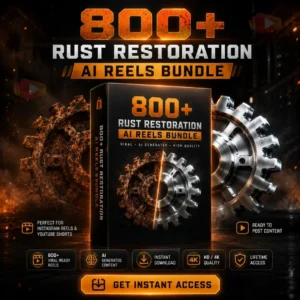 800+ Satisfying Rust Restoration AI Reels Bundle – Best AI Video Bundle for Content Creators