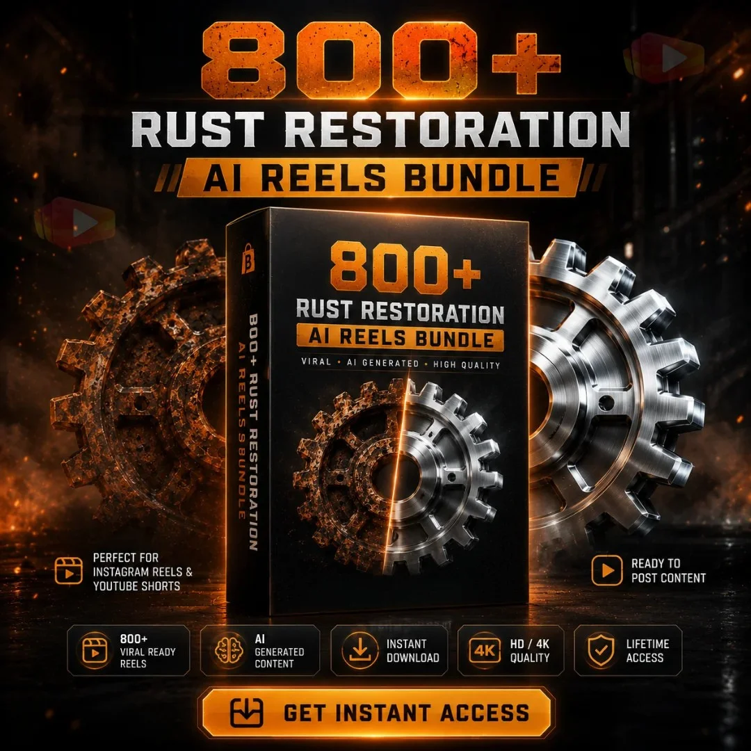 800+ Satisfying Rust Restoration AI Reels Bundle – Best AI Video Bundle for Content Creators 800+ Satisfying Rust Restoration AI Reels Bundle – Best AI Video Bundle for Content Creators