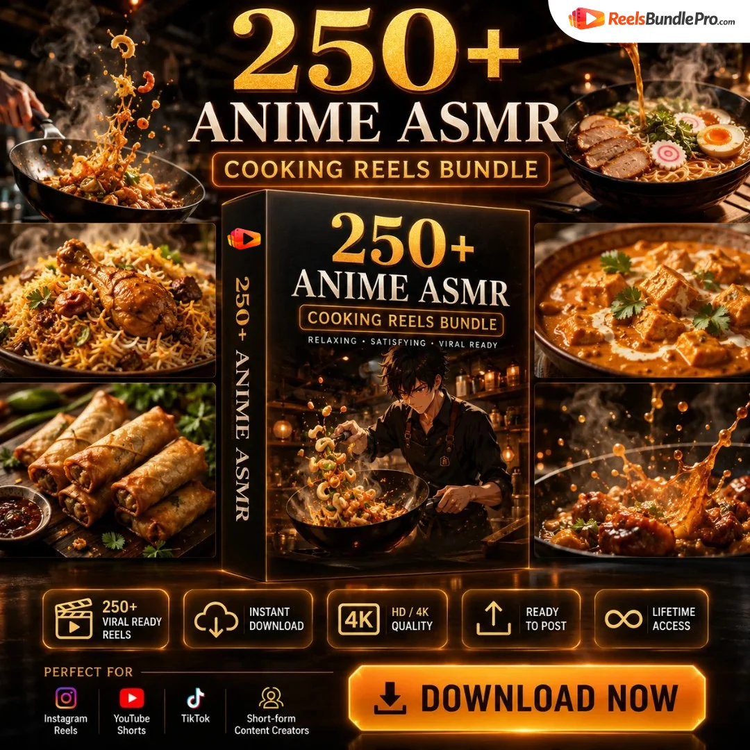 250+ Anime ASMR Cooking Reels Bundle – Irresistible Viral Cooking Reels Bundle for Instagram Growth
